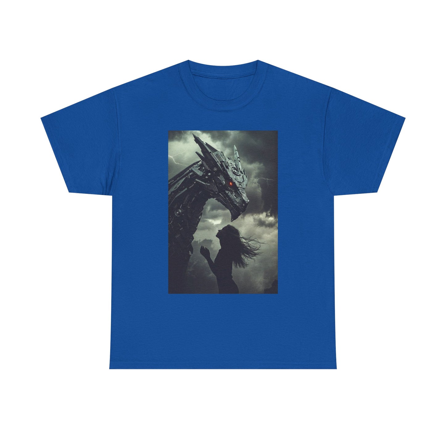 Dragon & Girl Fantasy T-Shirt — Dark Mythical Art Tee