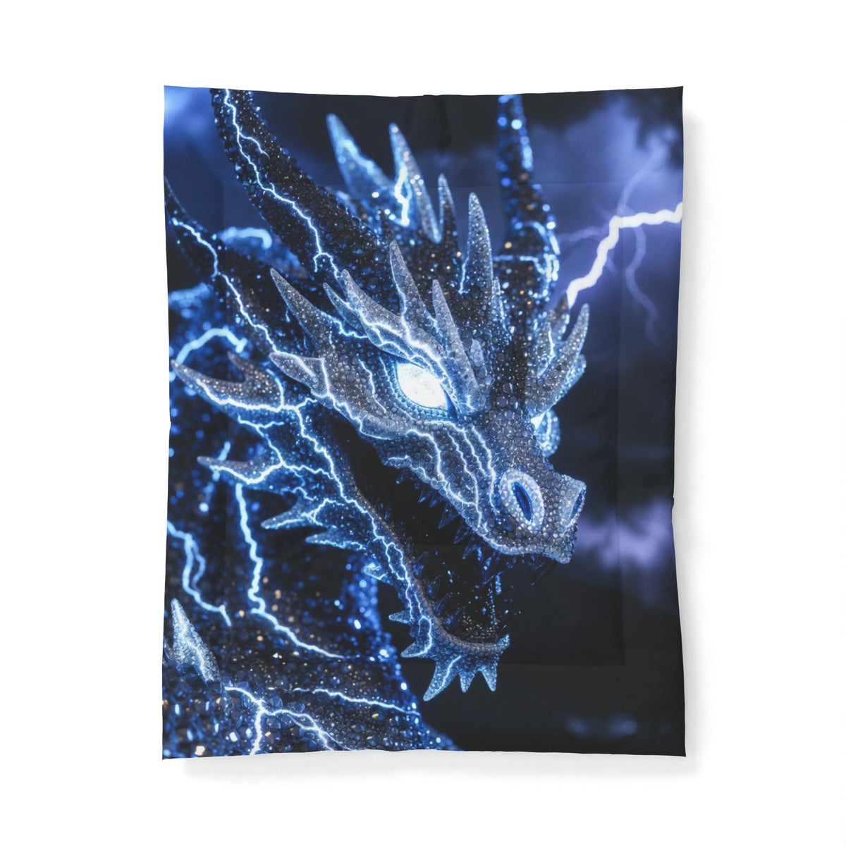 #1 Selling Electric Blue Dragon Cotton Comforter — Lightning Fantasy Bedding