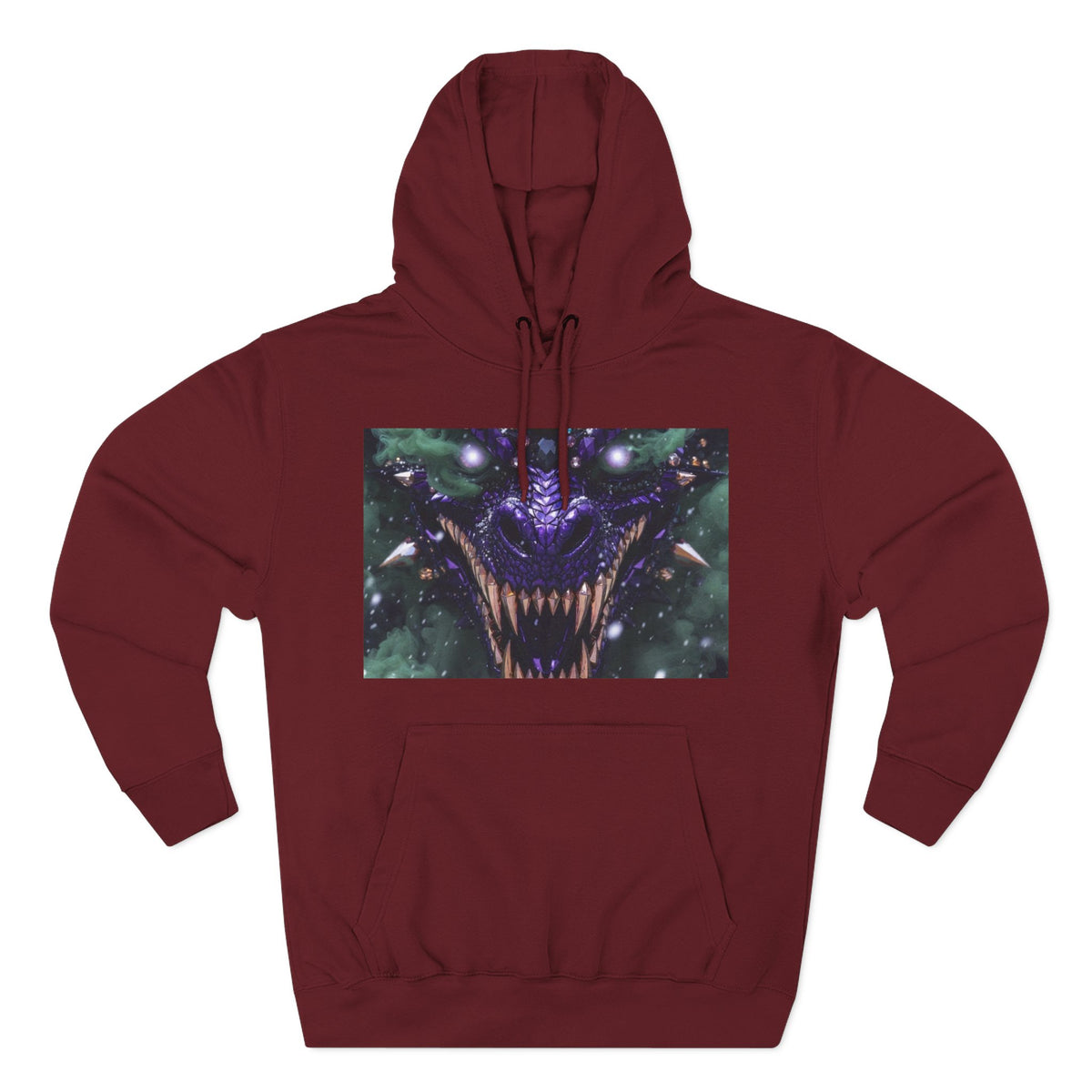A Mystic Cosmic 🐉 Hoodie — Astral Galaxy Cat Chest Print Fleece Hoodie