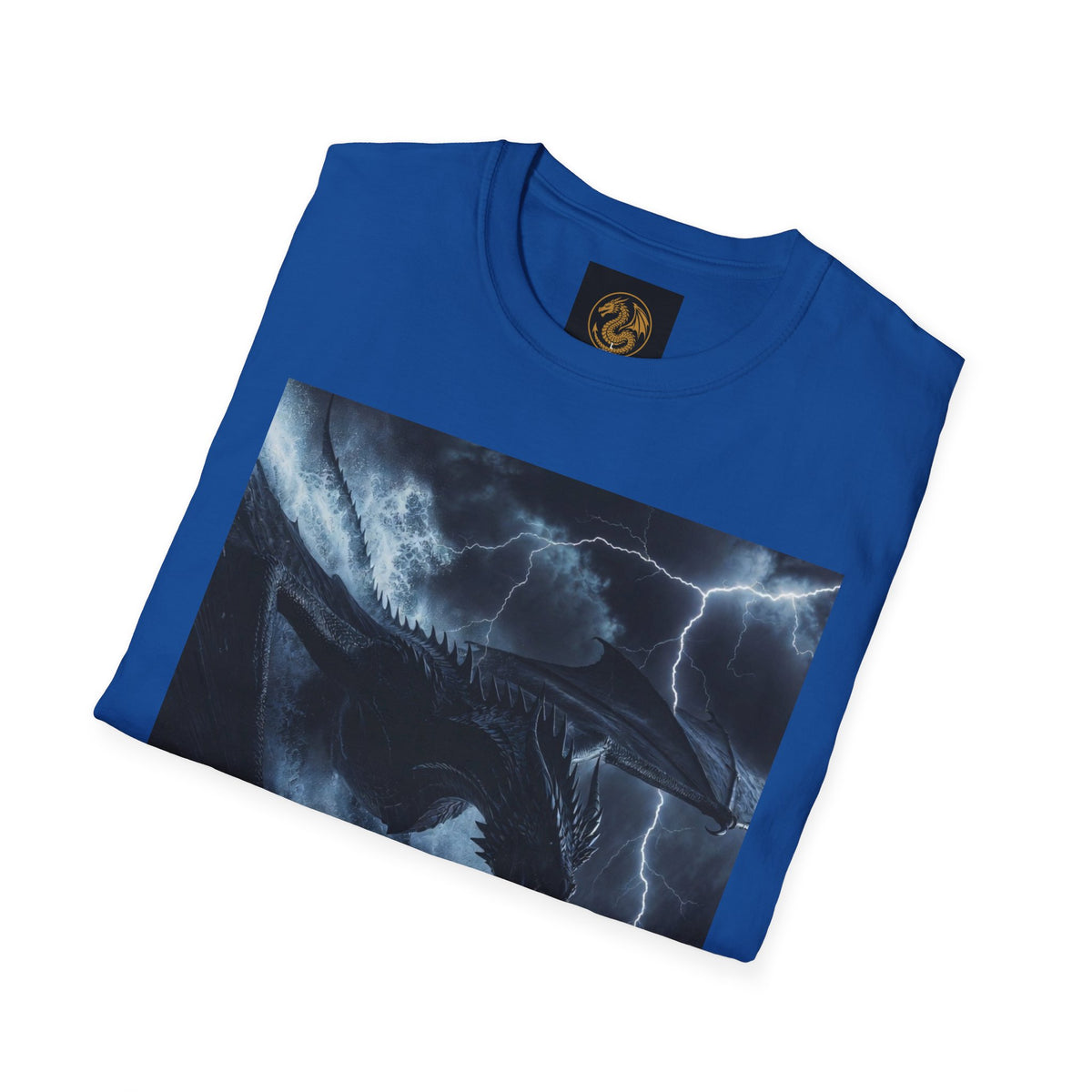 A Stormy Oceanic Dragon T-Shirt — Dark Ocean Lightning Graphic Tee