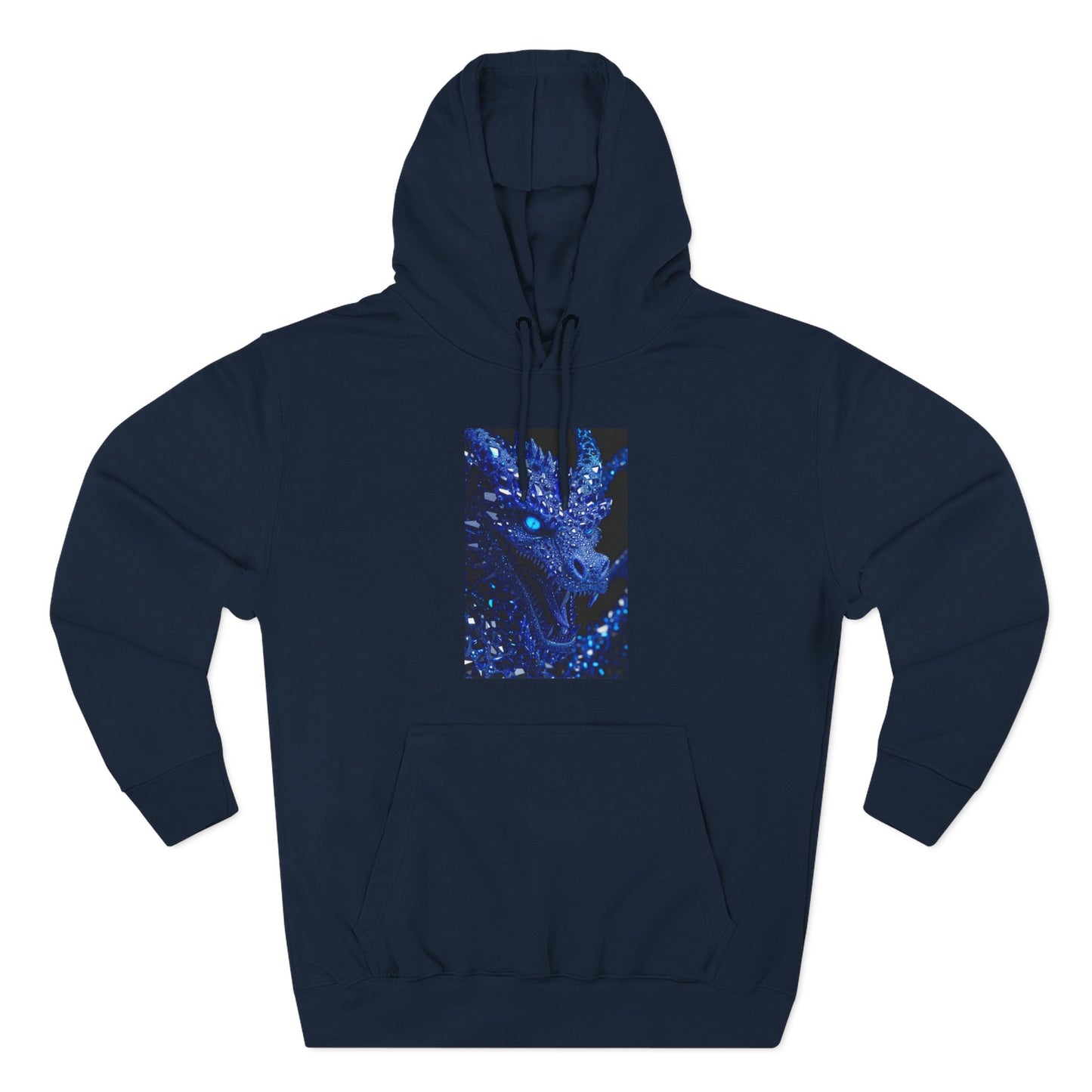 Galaxy Dragon Hoodie — Blue Nebula Three-Panel Graphic Fleece