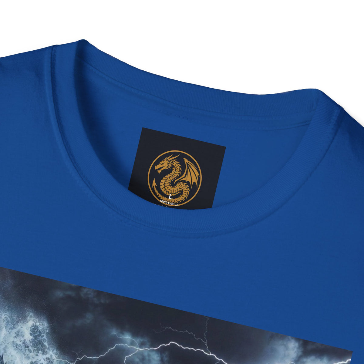 A Stormy Oceanic Dragon T-Shirt — Dark Ocean Lightning Graphic Tee