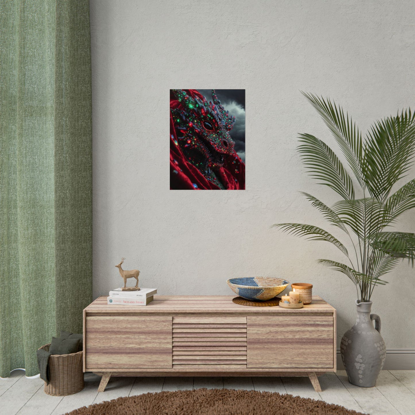 Rolled Poster — Jewel-Encrusted Dragon Art Print