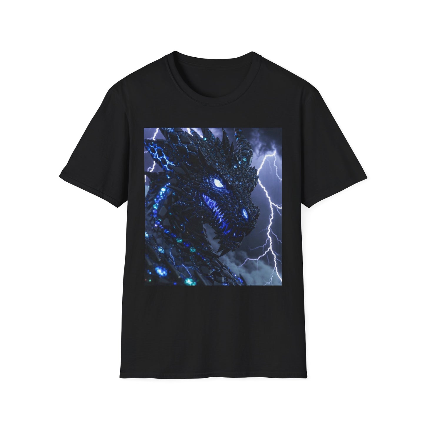 Lightning Godzilla T-Shirt – Neon Blue Monster Tee