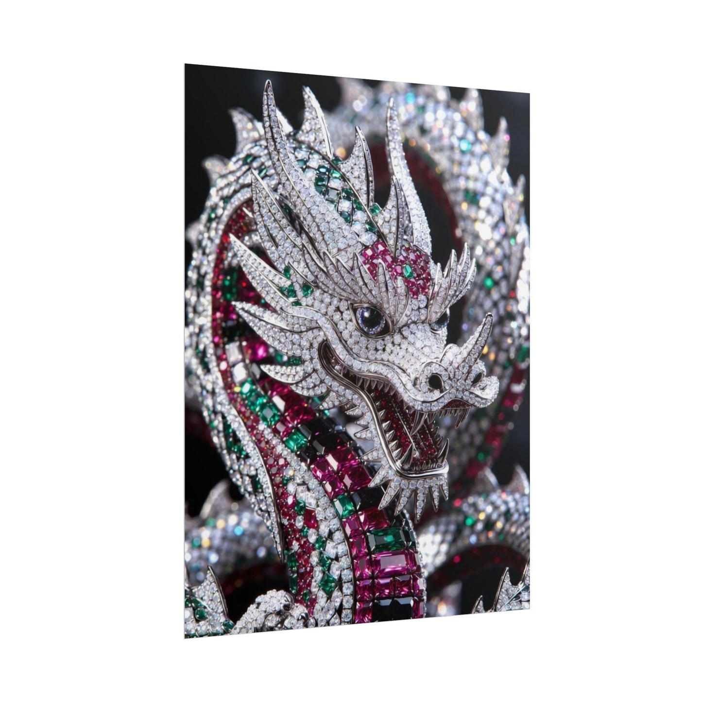 Dragon Jewel Poster — Luxury Gemstone Dragon Wall Art (Rolled Poster)