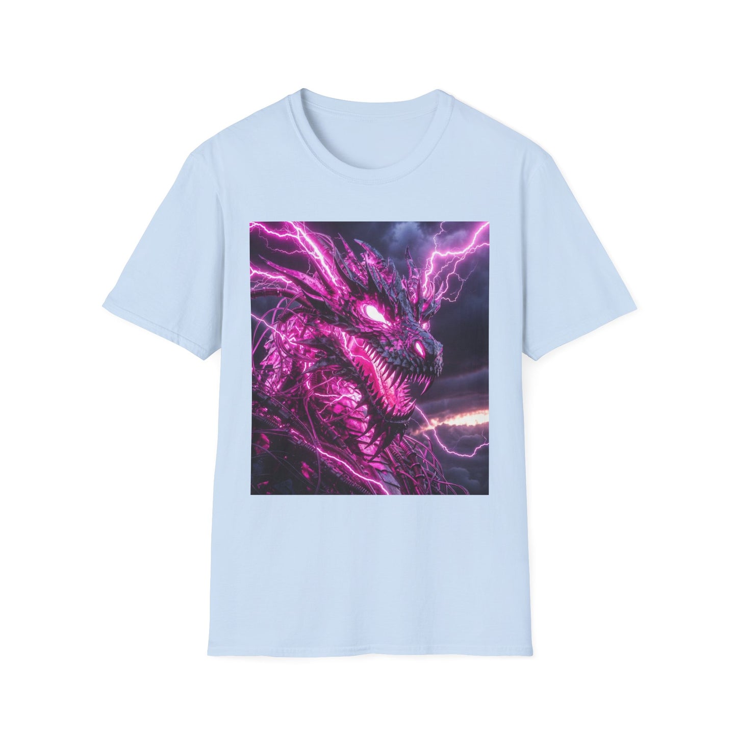 Dragon Lightning T-Shirt — Neon Purple Fantasy Dragon Graphic Tee