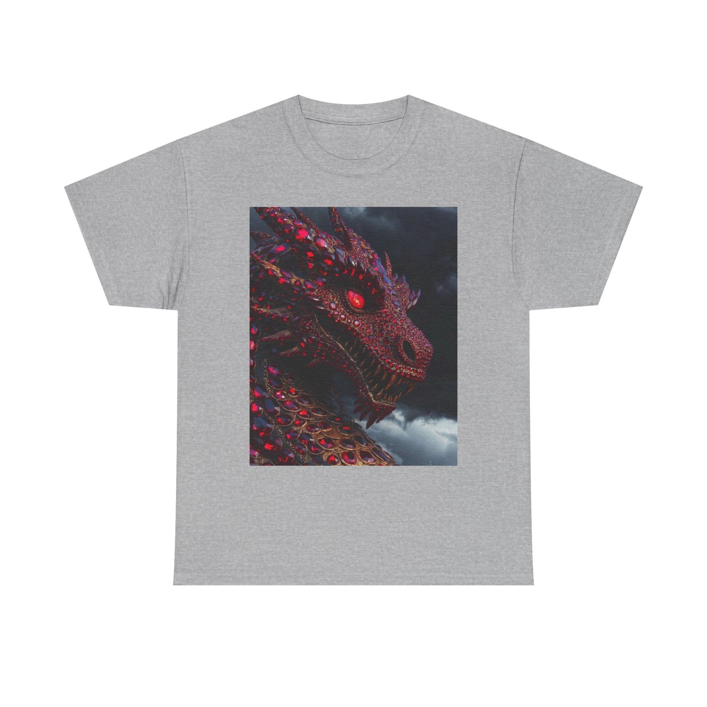 Dragon Portrait T-Shirt — Fiery Red Fantasy Dragon Graphic Tee