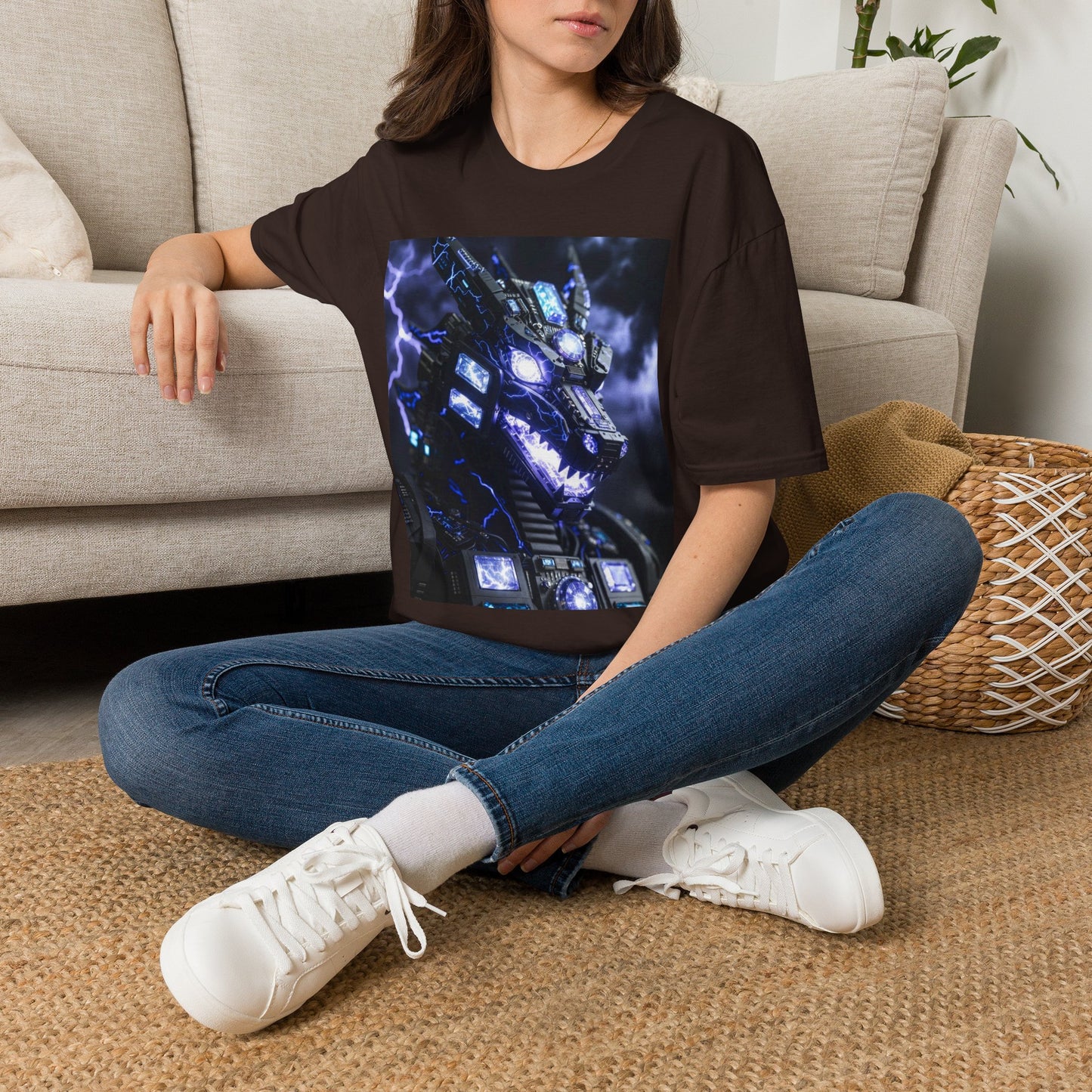 Dragon Mech Lightning T-Shirt — Cyber Dragon Graphic Tee