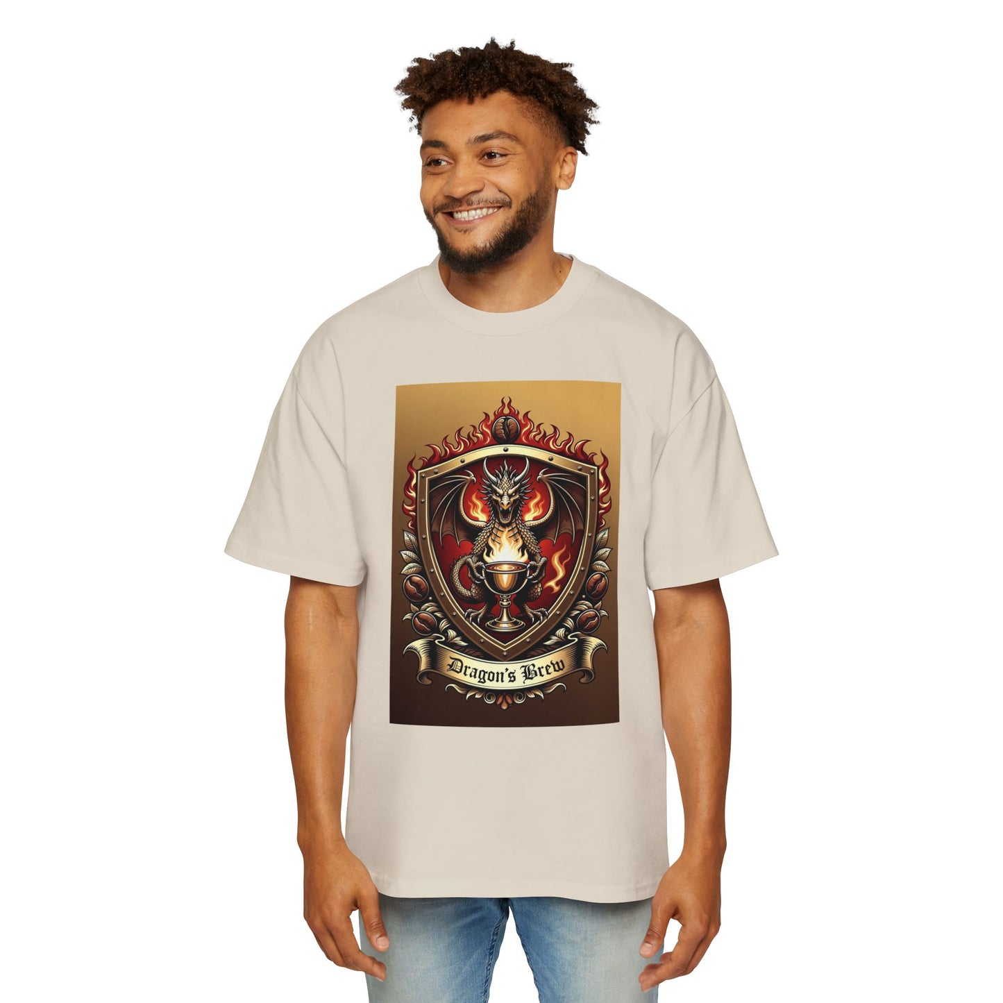 Dragons Brew Graphic Tee — “Dragon’s Brew” Medieval Fantasy Men’s T‑Shirt