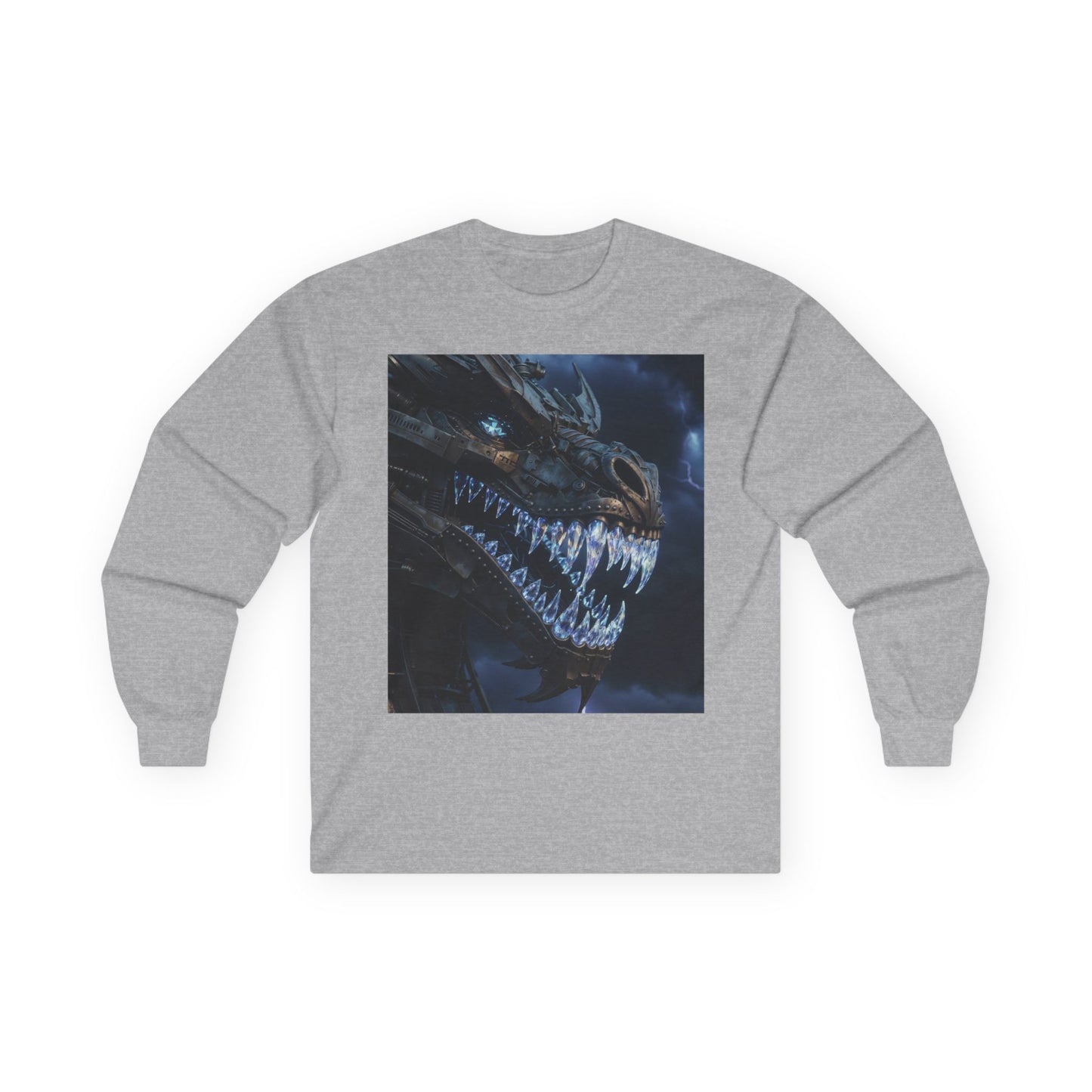 Dragon Skull Long Sleeve Tee — Dark Fantasy Monster Graphic