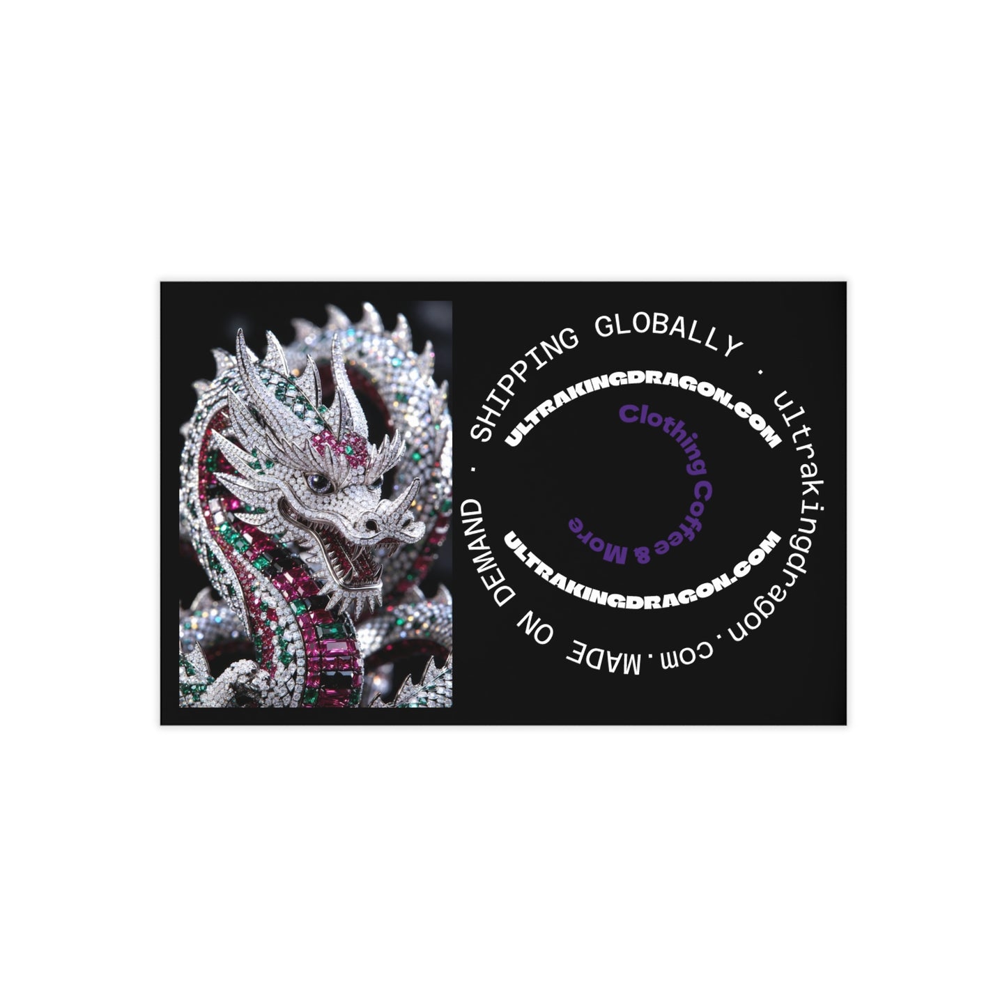 Dragon Logo Business Cards — Black Luxe 100pcs (Shipping Globally)