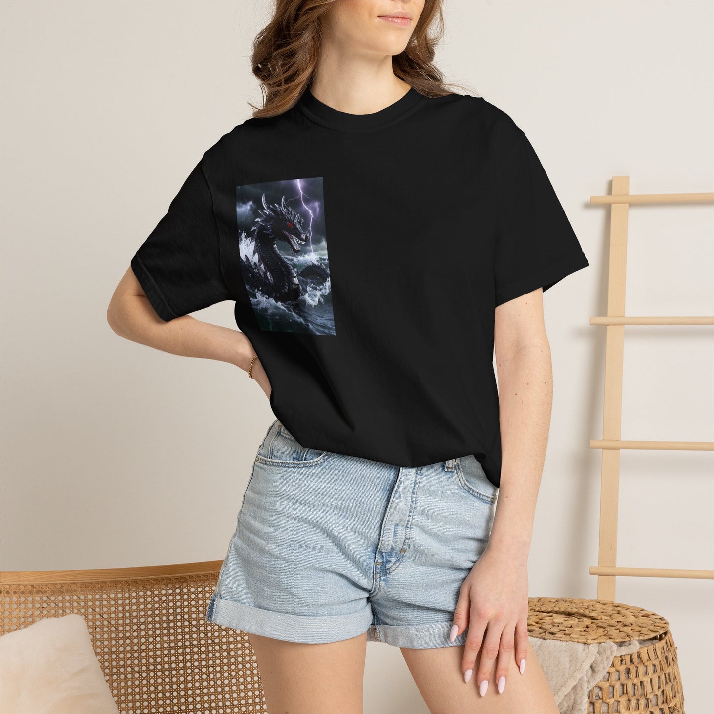 Dragon Storm Graphic T-Shirt — Dark Fantasy Chest Print