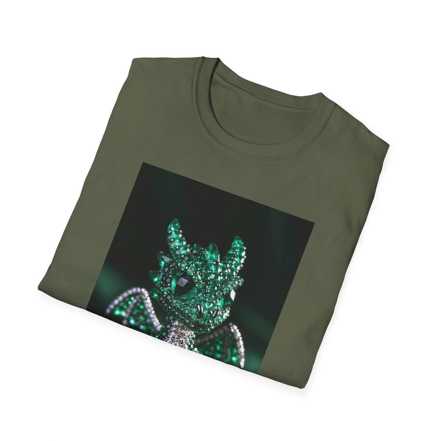 Emerald Storm Dragon T-Shirt — Neon Fantasy Dragon Graphic Tee