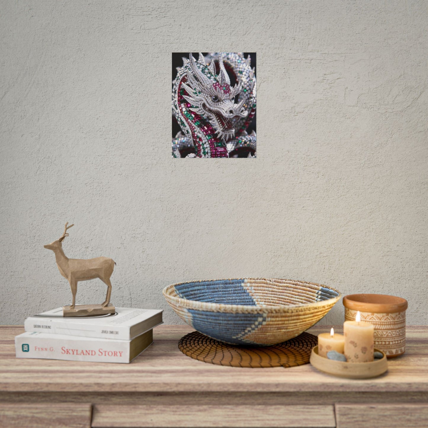 Dragon Jewel Poster — Luxury Gemstone Dragon Wall Art (Rolled Poster)