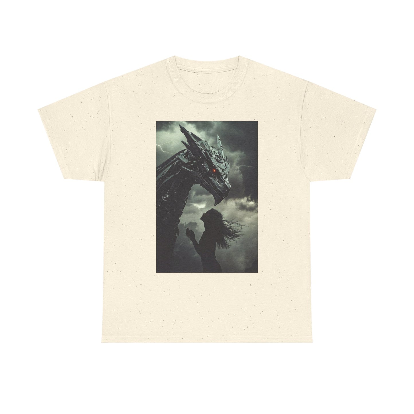 Dragon & Girl Fantasy T-Shirt — Dark Mythical Art Tee