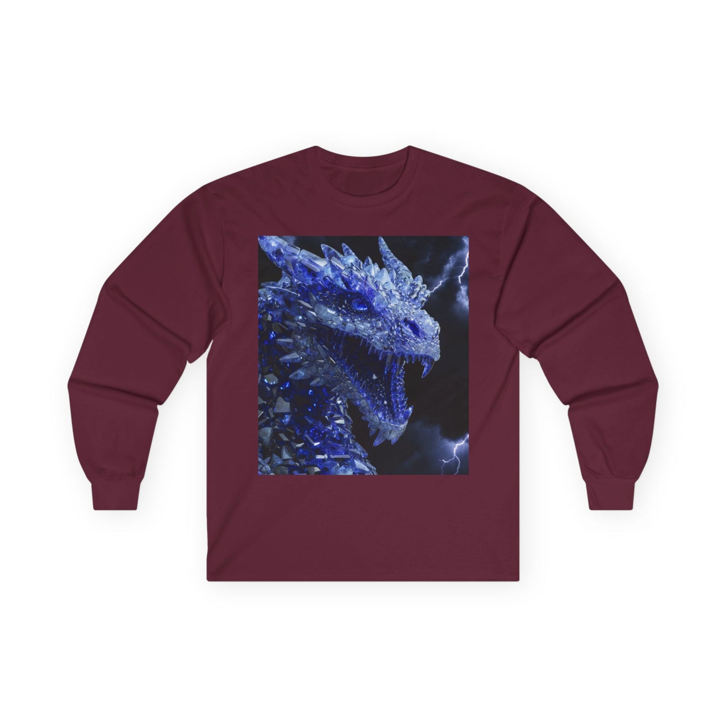 Ice Dragon Long Sleeve Tee — Blue Frost Dragon Graphic Shirt