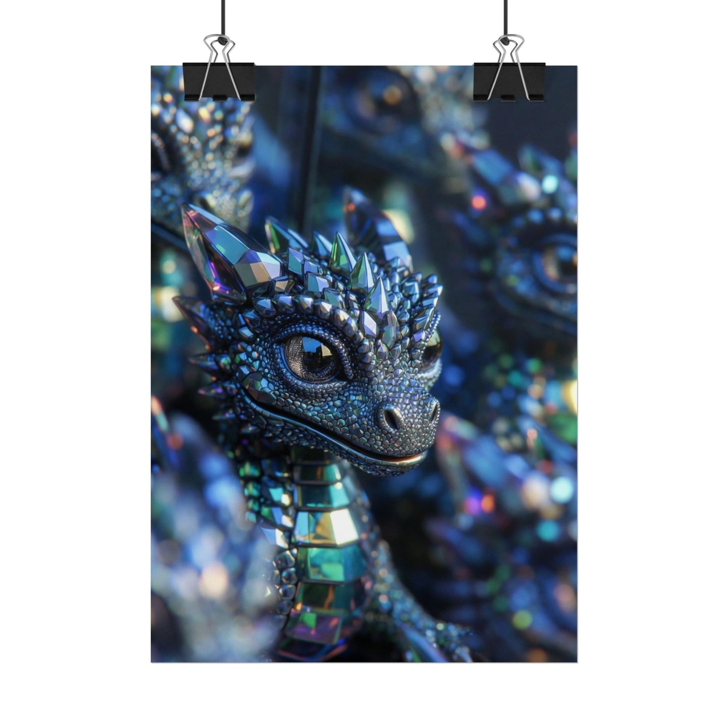 Crystal Dragon Rolled Poster — Fantasy Wall Art Print