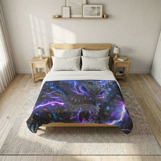 #1 Selling Comforter A Dragon Lightning Cotton Comforter – Purple Electric Fantasy Bedding