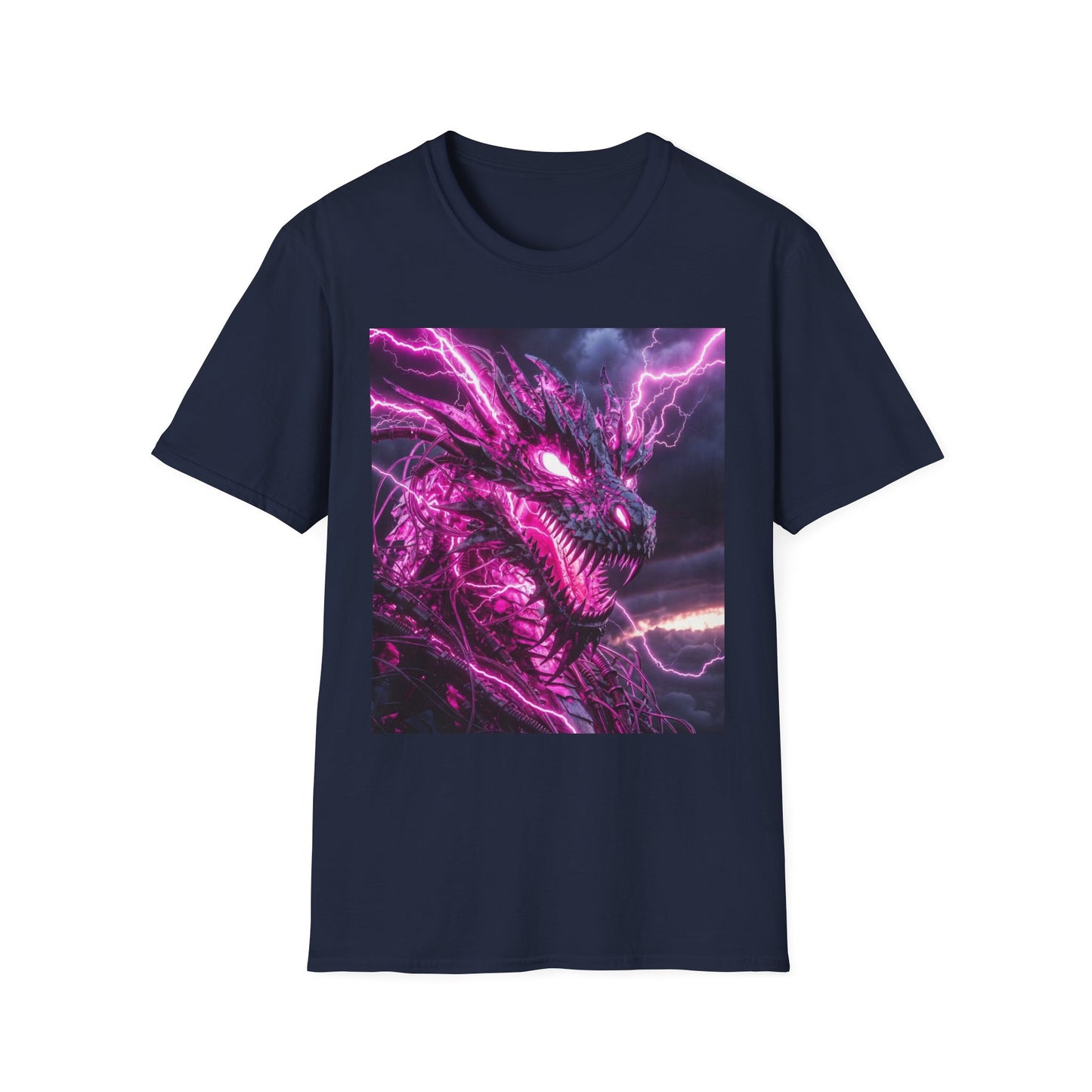 Dragon Lightning T-Shirt — Neon Purple Fantasy Dragon Graphic Tee