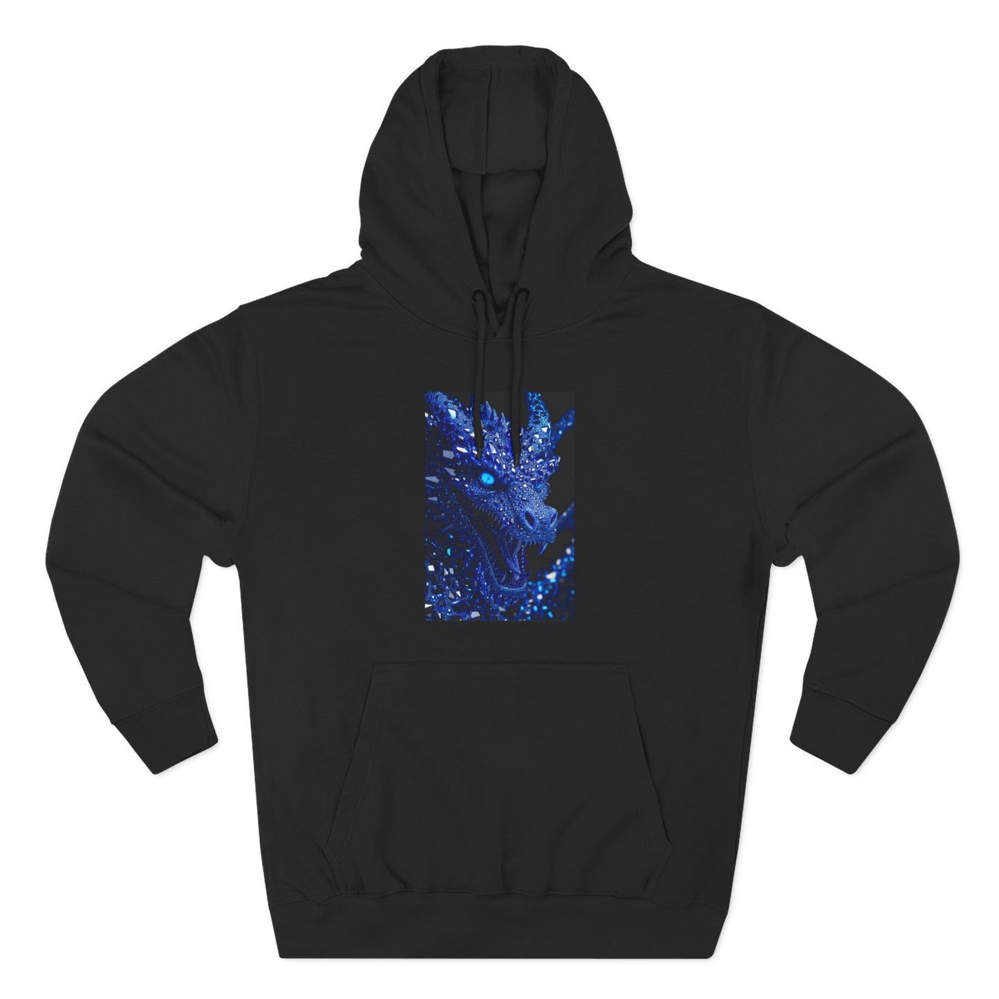 Galaxy Dragon Hoodie — Blue Nebula Three-Panel Graphic Fleece