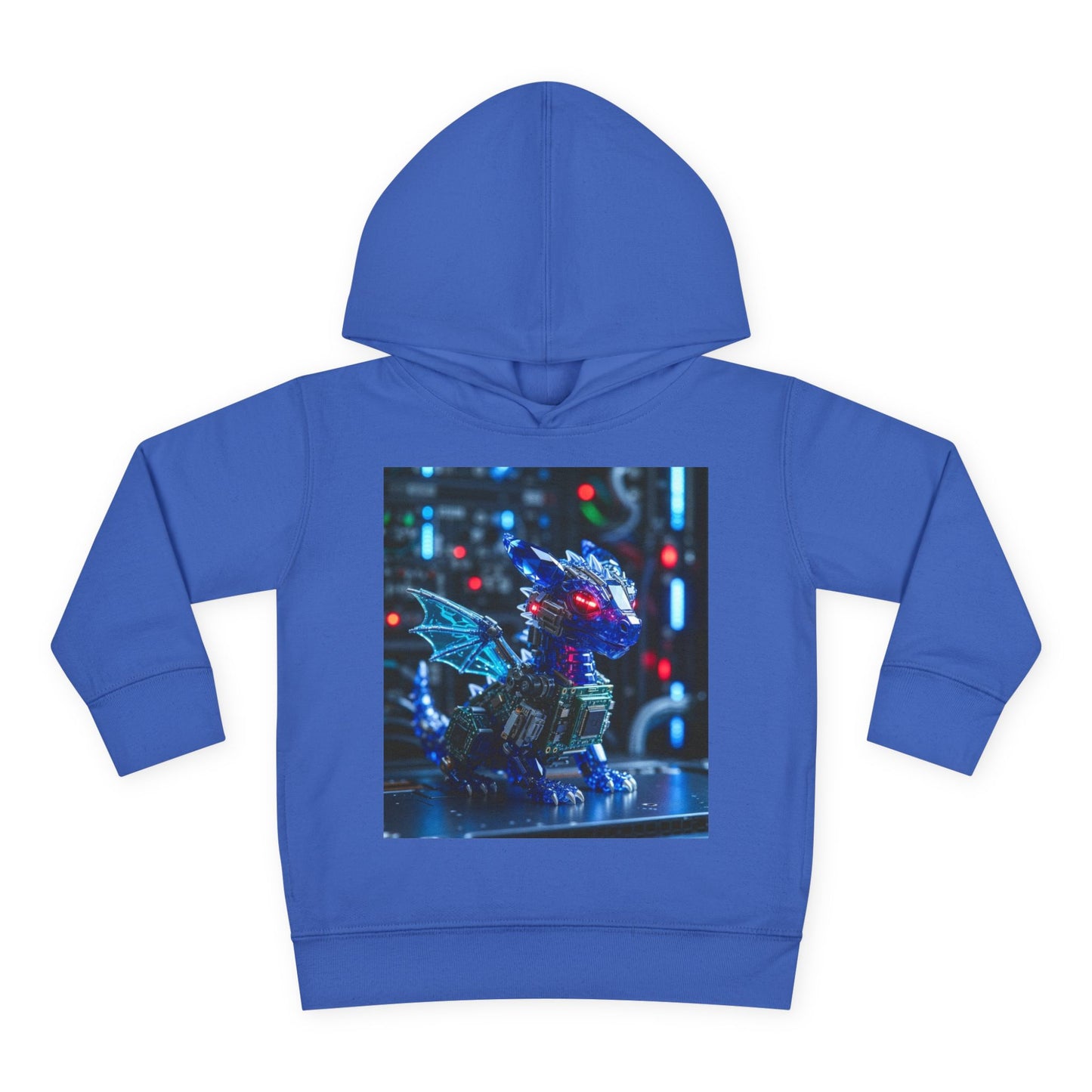Toddler Hoodie — Neon Robot Dragon Pullover for Kids