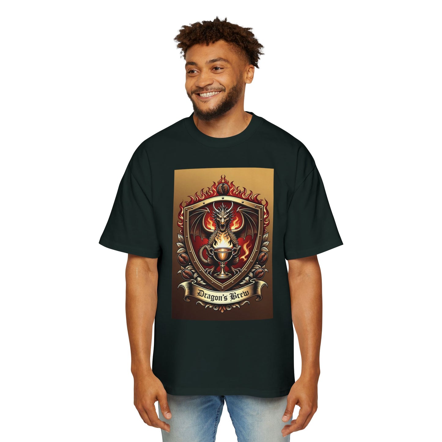 Dragons Brew Graphic Tee — “Dragon’s Brew” Medieval Fantasy Men’s T‑Shirt