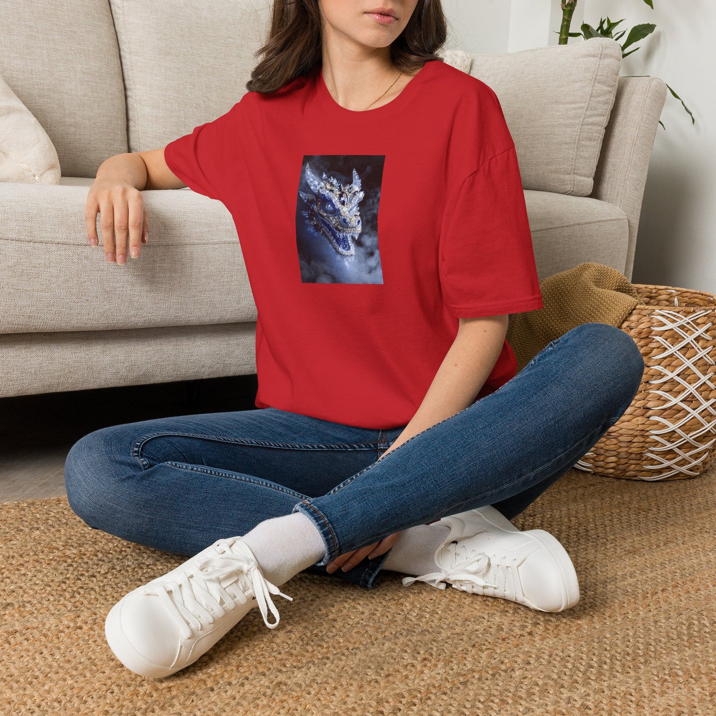 Dragon Portrait T-Shirt — Mystical Blue Dragon Art Tee