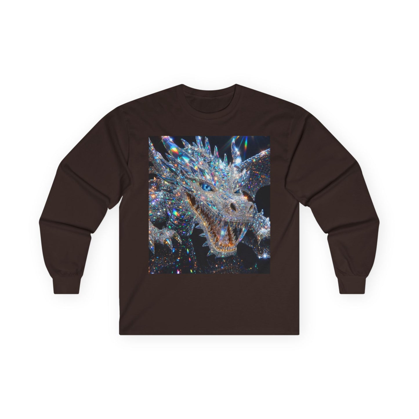 Crystal Dragon Long Sleeve Tee — Sparkling Fantasy Dragon Graphic