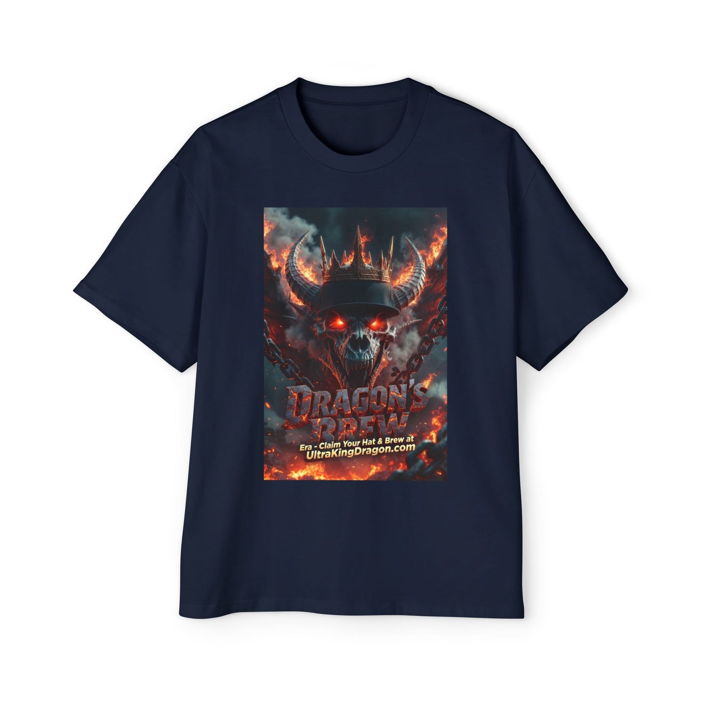 Dragon Skull Graphic Tee — Heavy Oversized Men's Fantasy T-Shirt