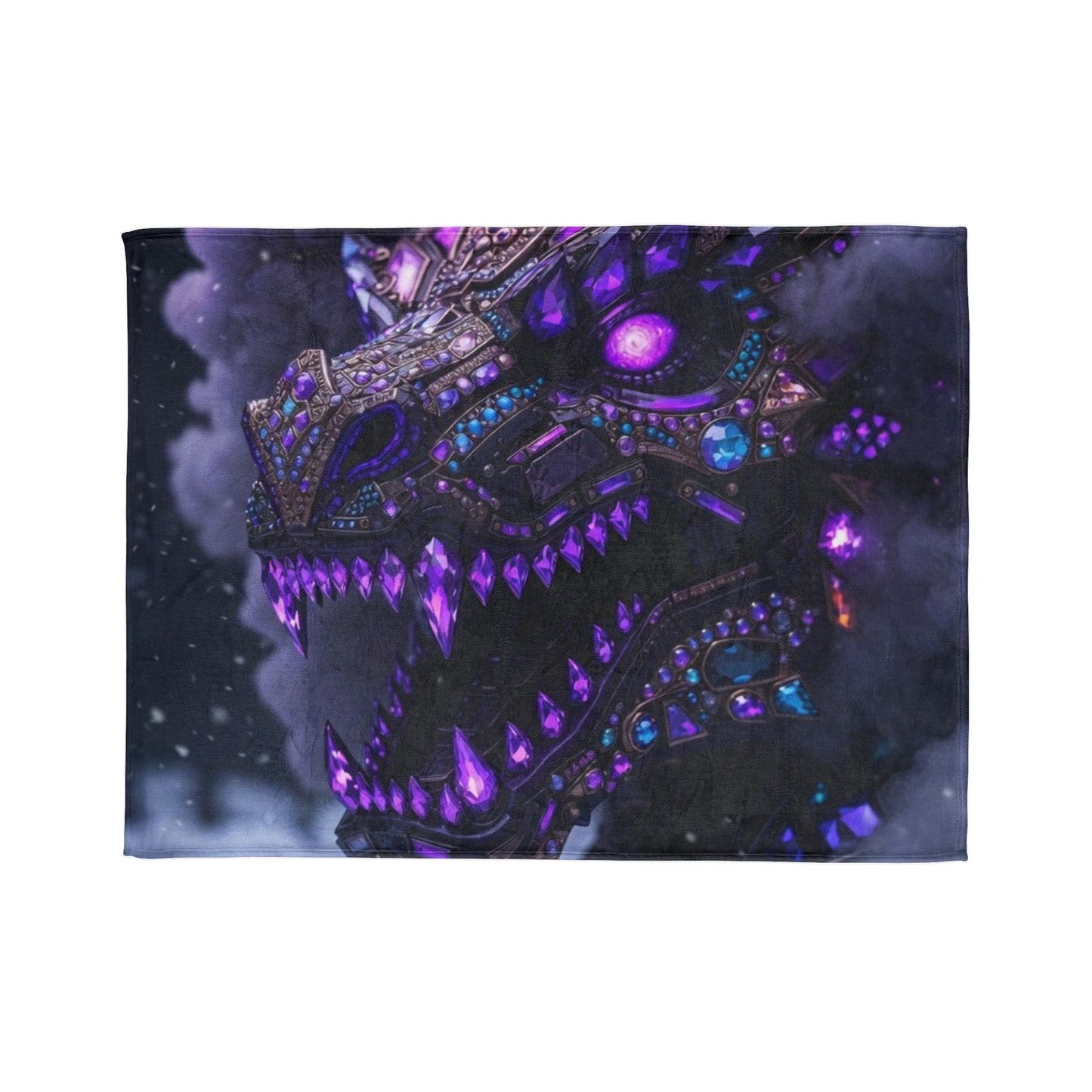 Mystic Dragon Plush Blanket — Purple Gem Dragon Fantasy Throw