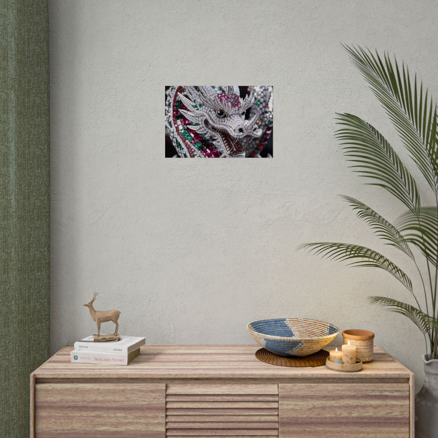 Dragon Jewel Poster — Luxury Gemstone Dragon Wall Art (Rolled Poster)