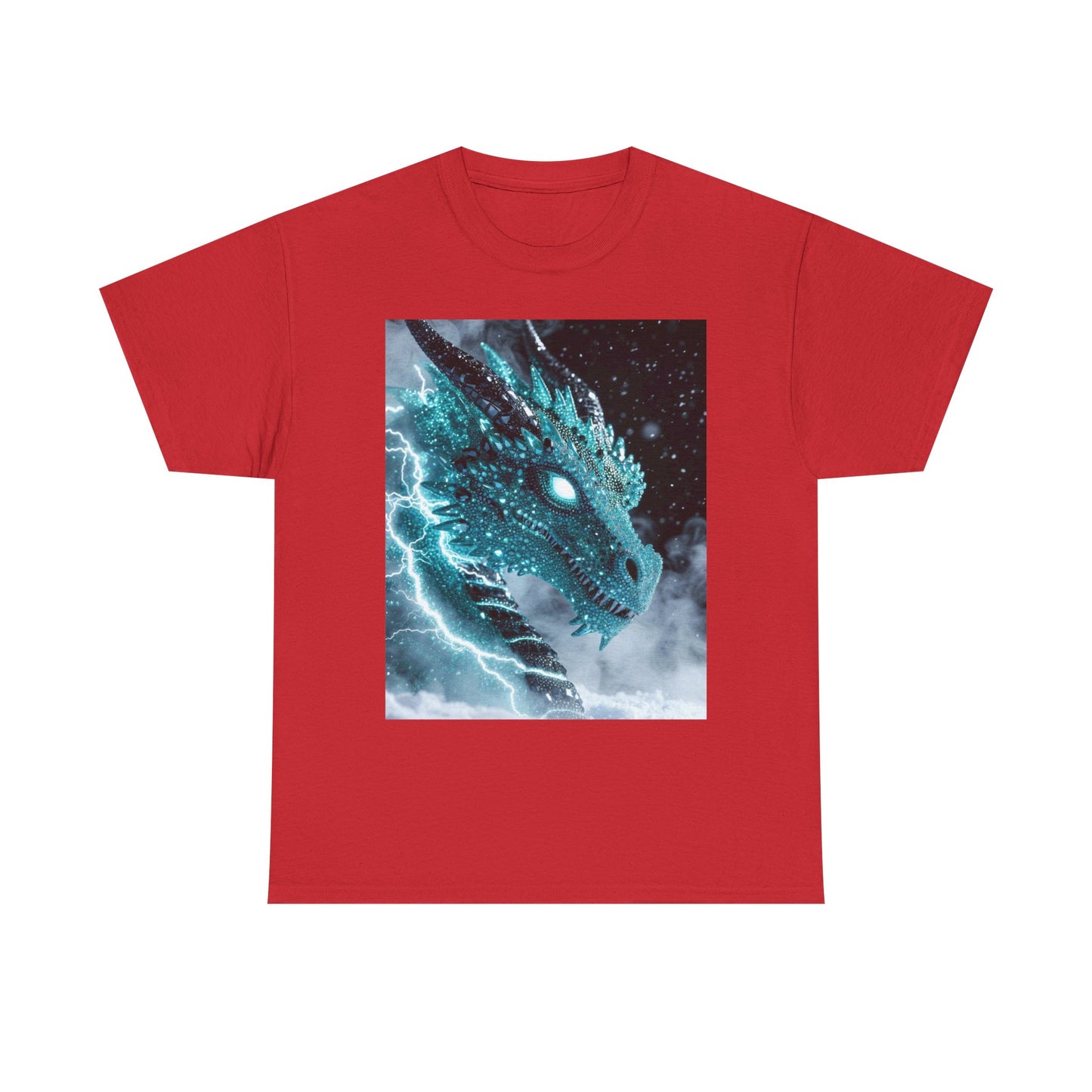 Dragon Storm T-Shirt — Electric Blue Dragon Graphic Tee