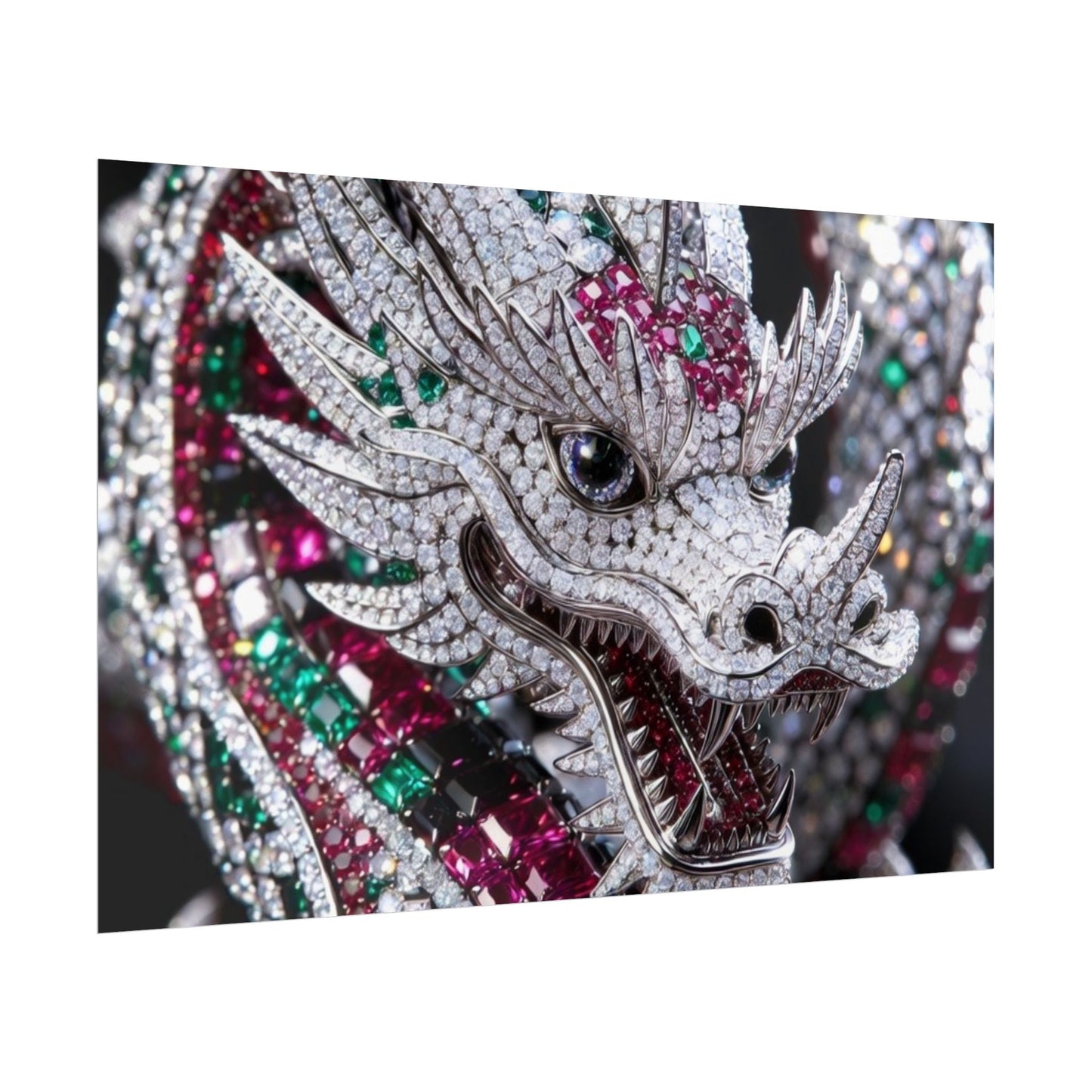 Dragon Jewel Poster — Luxury Gemstone Dragon Wall Art (Rolled Poster)
