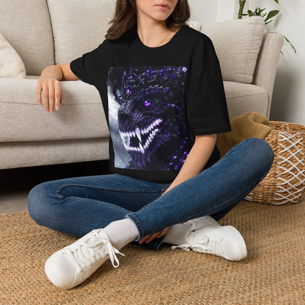 A Purple Dragon Skull T-Shirt — Divine Dragon Armor Logo Tee