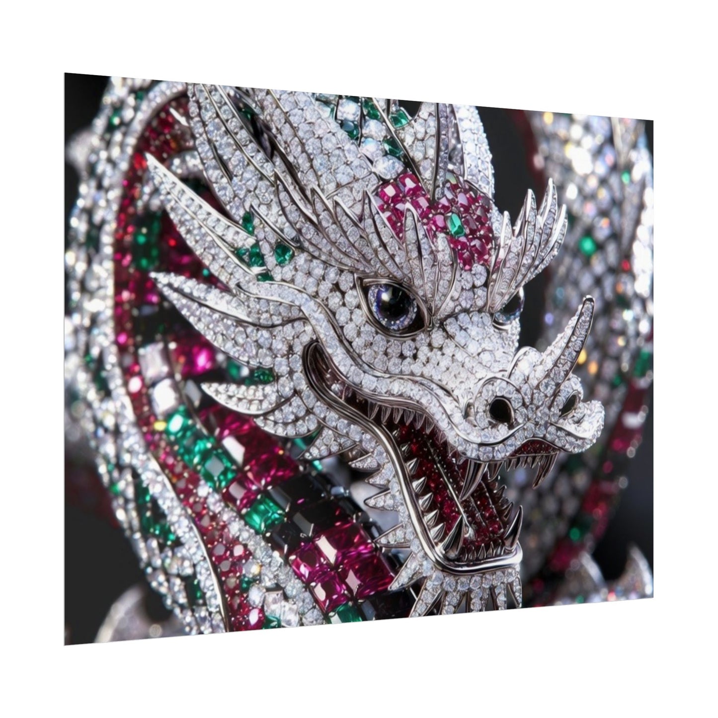 Dragon Jewel Poster — Luxury Gemstone Dragon Wall Art (Rolled Poster)