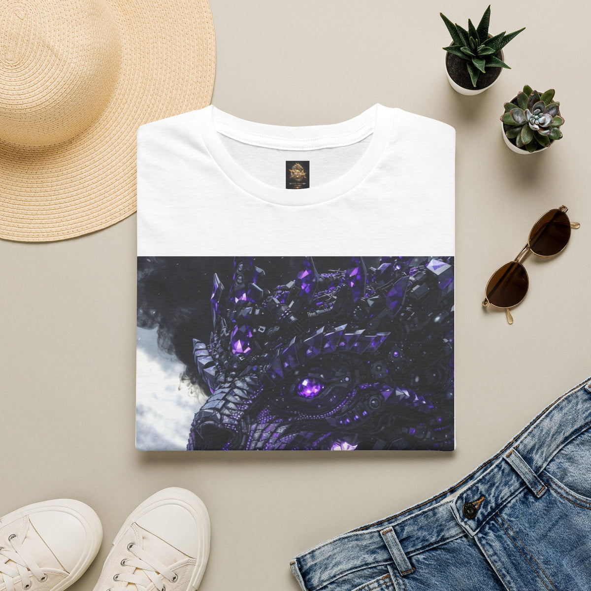 A Purple Dragon Skull T-Shirt — Divine Dragon Armor Logo Tee