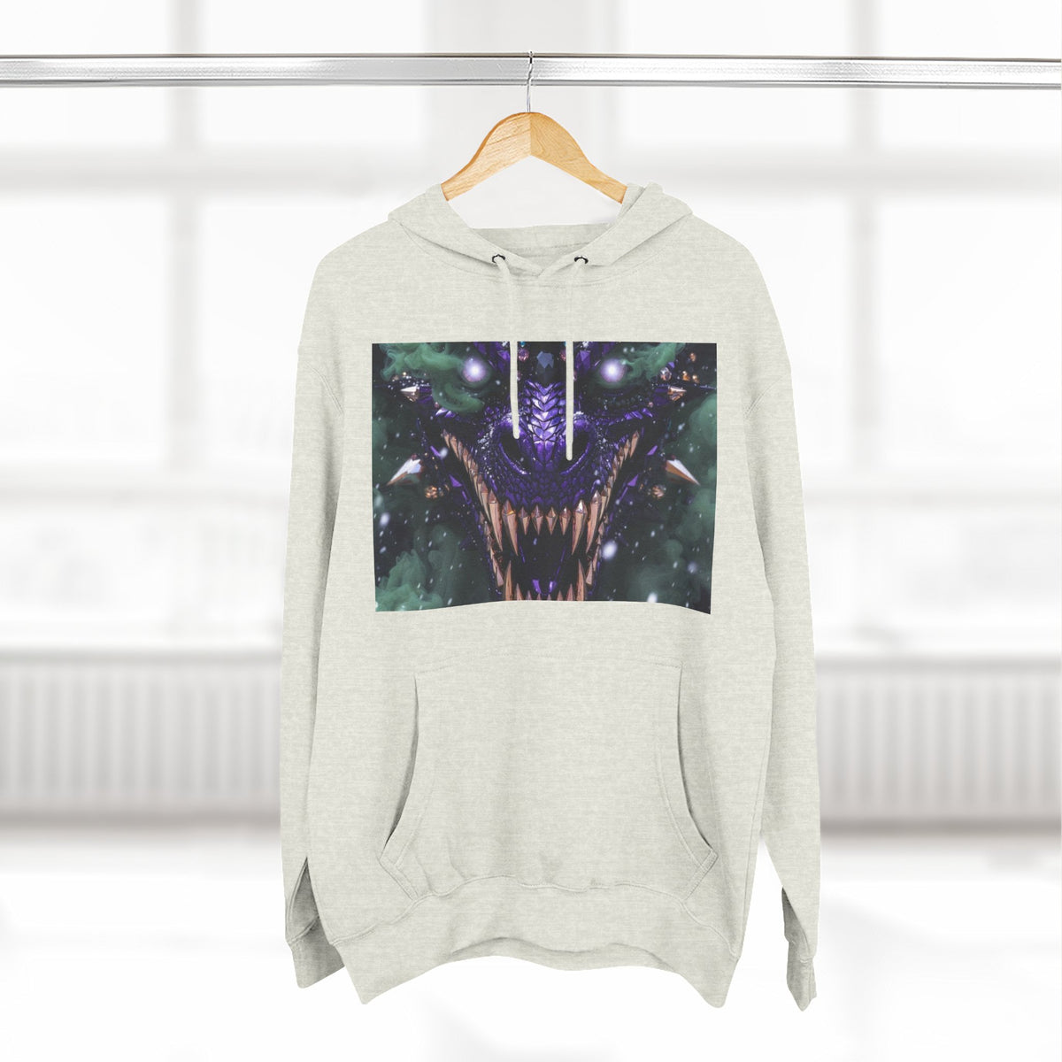 A Mystic Cosmic 🐉 Hoodie — Astral Galaxy Cat Chest Print Fleece Hoodie