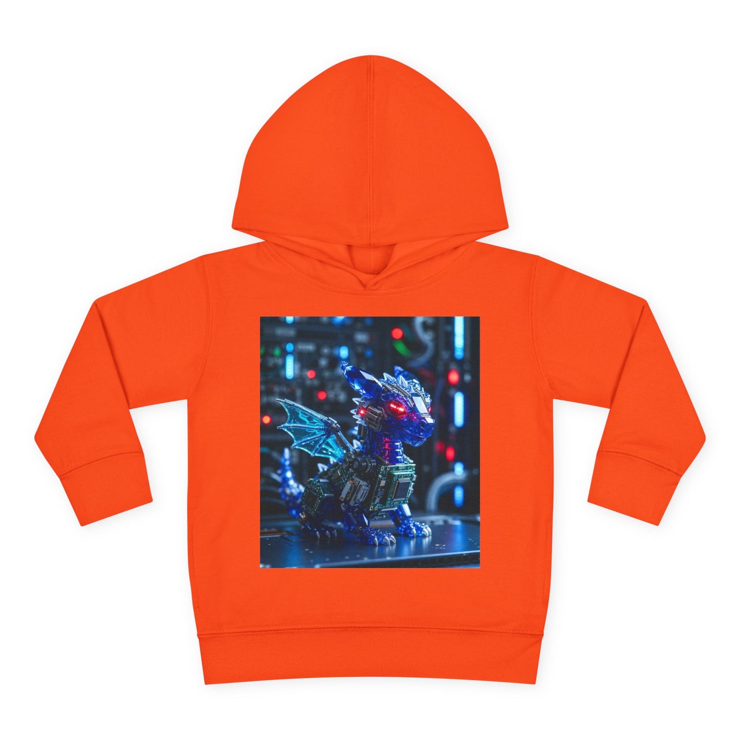 Toddler Hoodie — Neon Robot Dragon Pullover for Kids