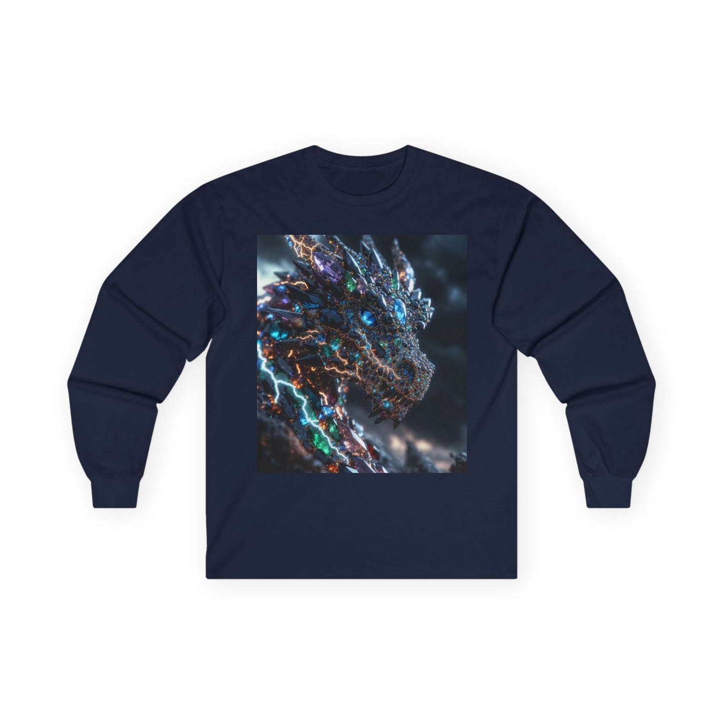 Dragon Cybercore Long Sleeve Tee - Neon Godzilla Art