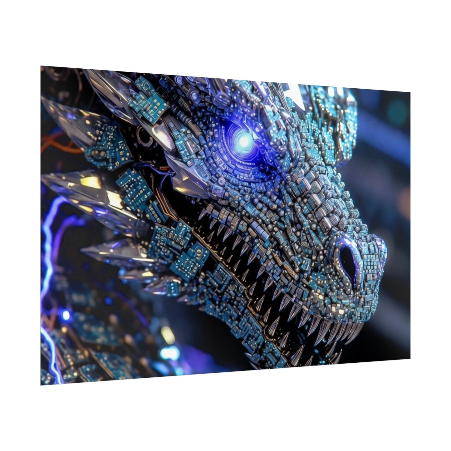 Rolled Poster — Crystal Cyber Dragon Art Print