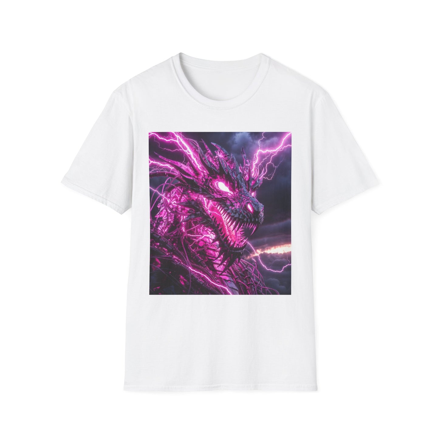 Dragon Lightning T-Shirt — Neon Purple Fantasy Dragon Graphic Tee