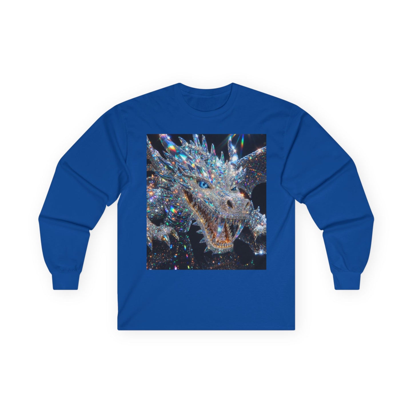 Crystal Dragon Long Sleeve Tee — Sparkling Fantasy Dragon Graphic
