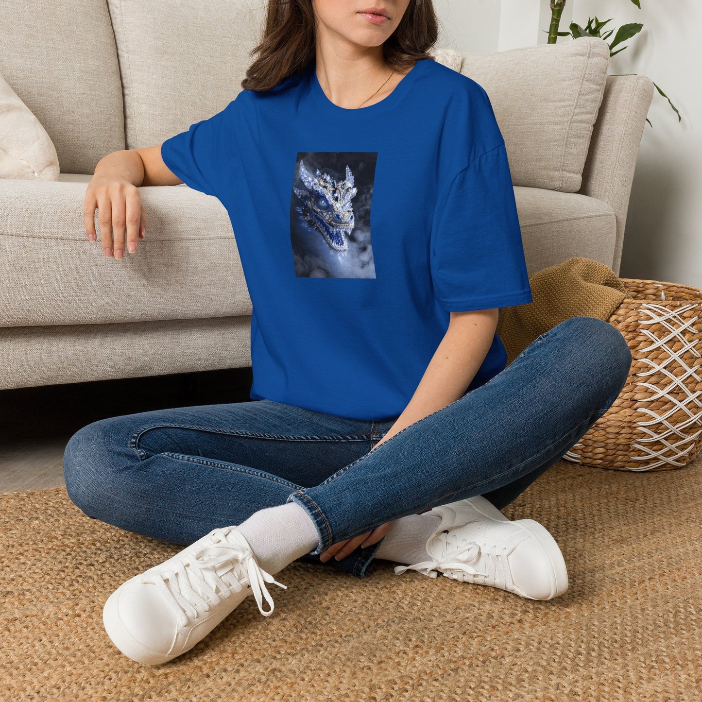 Dragon Portrait T-Shirt — Mystical Blue Dragon Art Tee