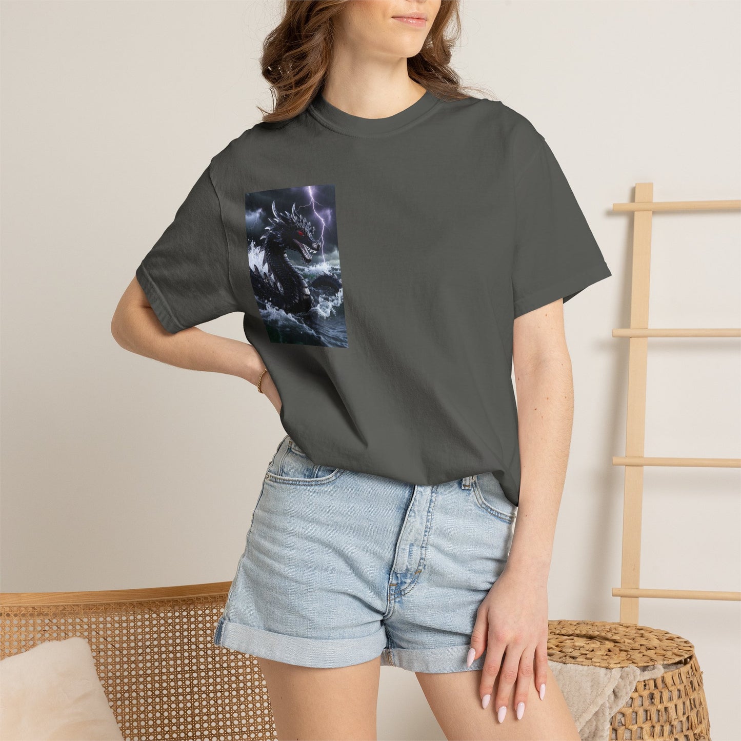 Dragon Storm Graphic T-Shirt — Dark Fantasy Chest Print