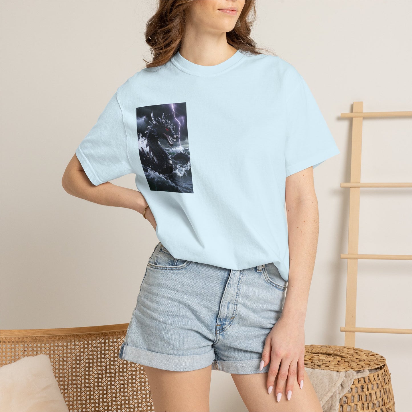 Dragon Storm Graphic T-Shirt — Dark Fantasy Chest Print