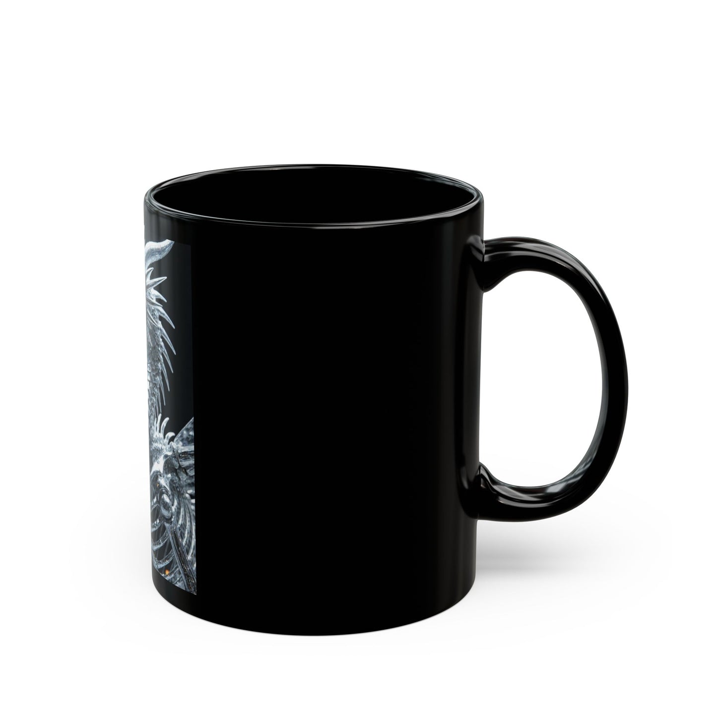 Dragon Skeleton Black Mug - 11oz & 15oz | Perfect for Fantasy Lovers