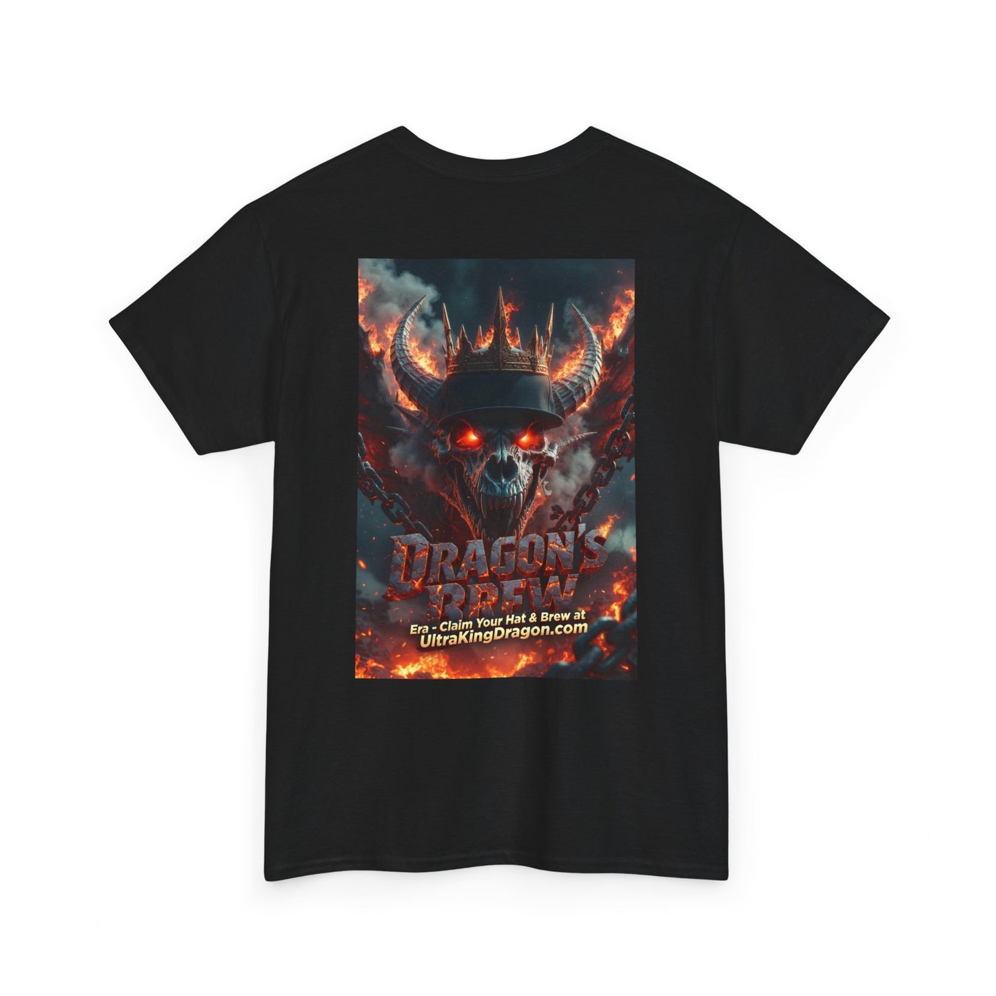 T-Shirt — "Dragon's Brew" Fiery Skull Graphic Tee