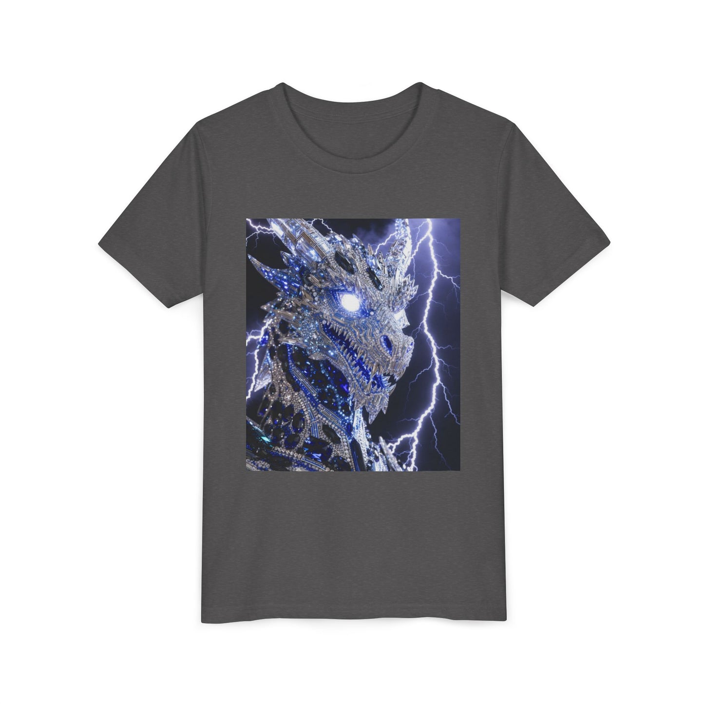 Lightning Dragon Youth Tee — Electric Dragon Graphic Shirt for Kids