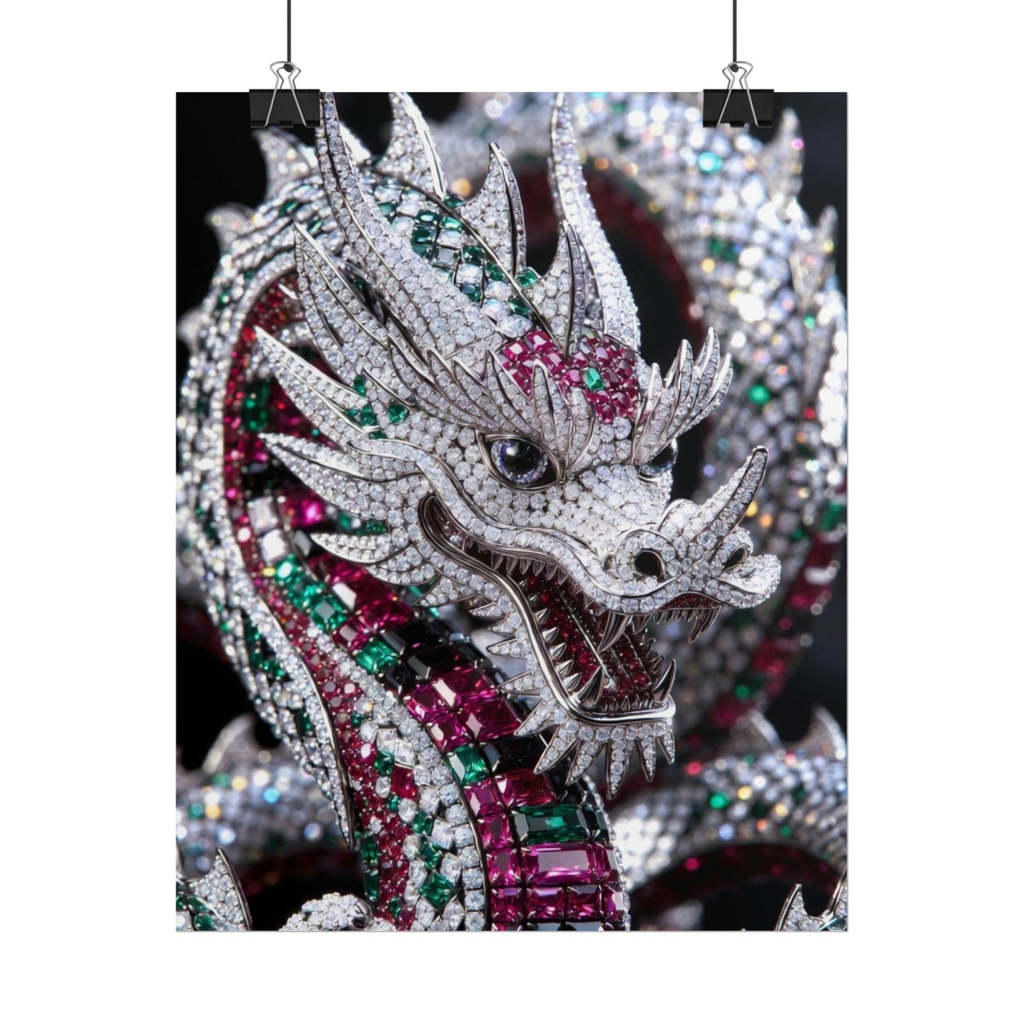 Dragon Jewel Poster — Luxury Gemstone Dragon Wall Art (Rolled Poster)