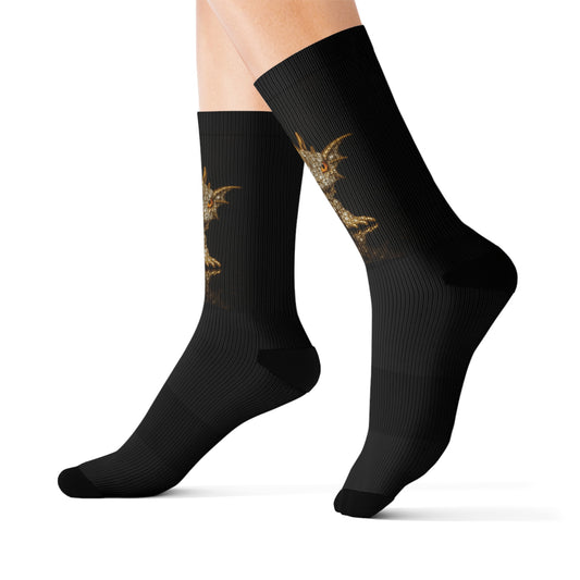 Dragon-Inspired Sublimation Socks | Unique Gift for Fantasy Lovers, Cozy Wear, Colorful Design, Trendy Accessories, Perfect for Holidays